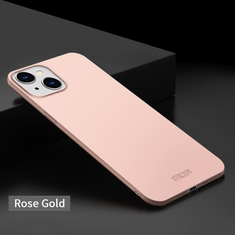 For iPhone 15 MOFI Frosted PC Ultra-thin Hard Phone Case(Rose Gold) by MOFI