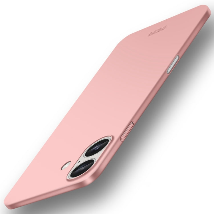 For iPhone 16 MOFI Frosted PC Ultra-thin Hard Phone Case(Rose Gold) by MOFI