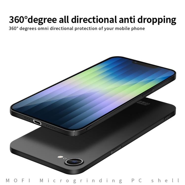 For iPhone 16e MOFI Frosted PC Ultra-thin Hard Phone Case(Black) by MOFI