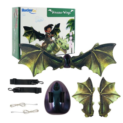 Rockwoo R02 Electric Dinosaur Wings with Lighting and Music(Green) by bashfashion