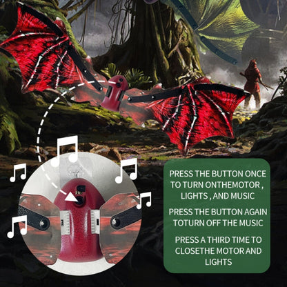 Rockwoo R02 Electric Dinosaur Wings with Lighting and Music(Red) by bashfashion