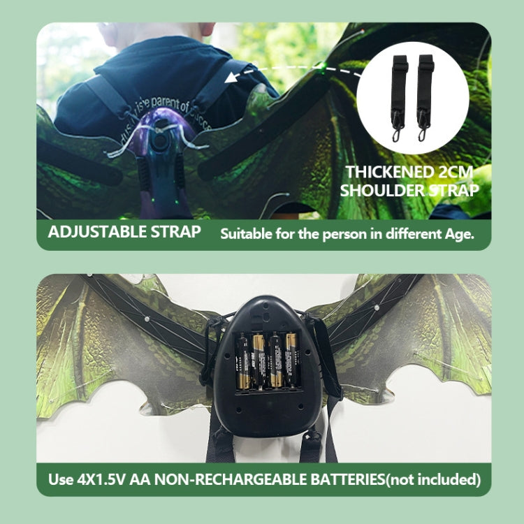 Rockwoo R02 Electric Dinosaur Wings with Lighting and Music(Red) by bashfashion