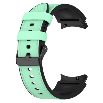 For Samsung Galaxy Watch 6 Silicone Leather Black Buckle Watch Band(Green) by bashfashion