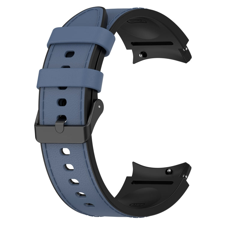 For Samsung Galaxy Watch 6 Classic Silicone Leather Black Buckle Watch Band(Midnight Blue) by bashfashion