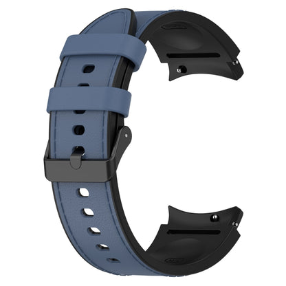 For Samsung Galaxy Watch 6 Classic Silicone Leather Black Buckle Watch Band(Midnight Blue) by bashfashion