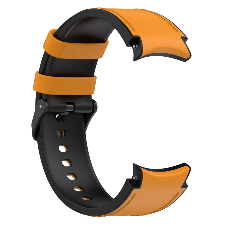 For Samsung Galaxy Watch 6 Classic Silicone Leather Black Buckle Watch Band(Yellow) by bashfashion