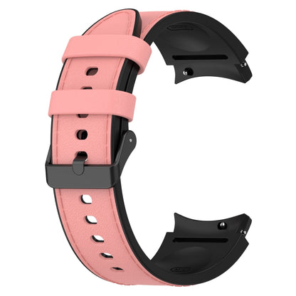 For Samsung Galaxy Watch 6 Classic Silicone Leather Black Buckle Watch Band(Pink) by bashfashion