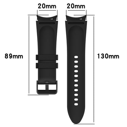For Samsung Galaxy Watch 6 Classic Silicone Leather Black Buckle Watch Band(White) by bashfashion