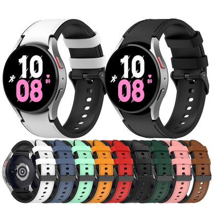 For Samsung Galaxy Watch 6 Classic Silicone Leather Black Buckle Watch Band, Size:S(Brown) by bashfashion