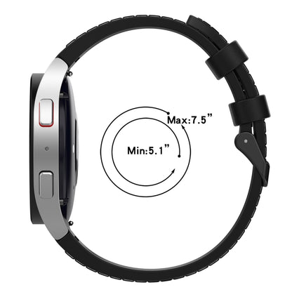 For Samsung Galaxy Watch 6 Classic Silicone Leather Black Buckle Watch Band, Size:S(Brown) by bashfashion