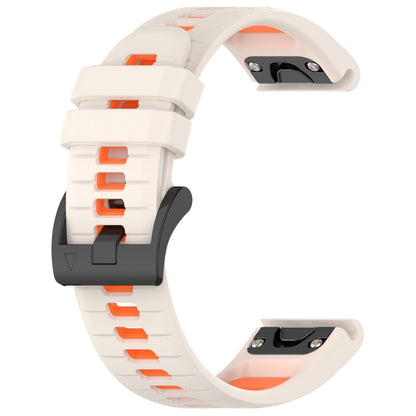 For Garmin Fenix 8 AMOLED 51mm Sports Two-Color 26mm Silicone Watch Band(Starlight+Orange) by bashfashion