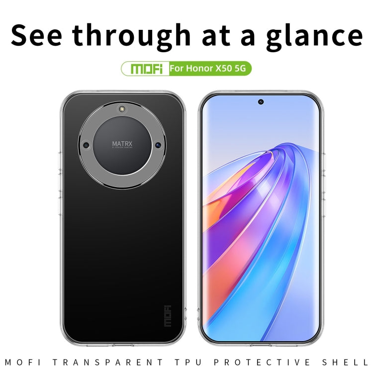 For Honor X50 5G MOFI Ming Series Ultra-thin TPU Phone Case(Transparent) by MOFI