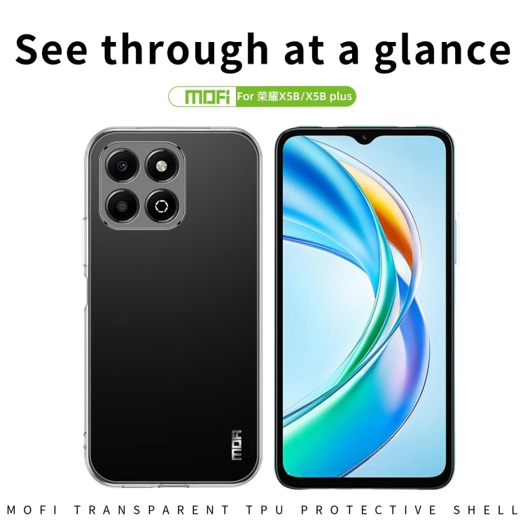 For Honor X5b / X5b Plus MOFI Ming Series Ultra-thin TPU Phone Case(Transparent) by MOFI