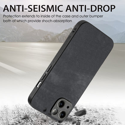 For iPhone 15 ENKAY Retro Leather Skin PC Phone Case with High Aluminum-silicon Glass Film(Blue) by ENKAY