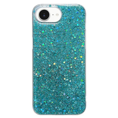 For iPhone 16e Glitter Sequins Epoxy TPU Phone Case(Green) by bashfashion