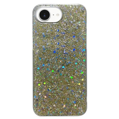 For iPhone 16e Glitter Sequins Epoxy TPU Phone Case(Gold) by bashfashion