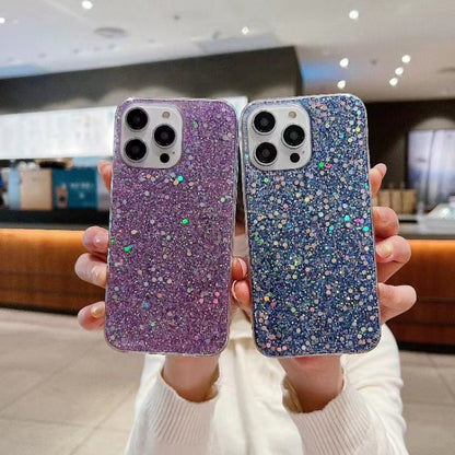 For iPhone 16e Glitter Sequins Epoxy TPU Phone Case(Purple) by bashfashion