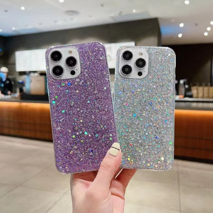 For iPhone 16e Glitter Sequins Epoxy TPU Phone Case(Purple) by bashfashion