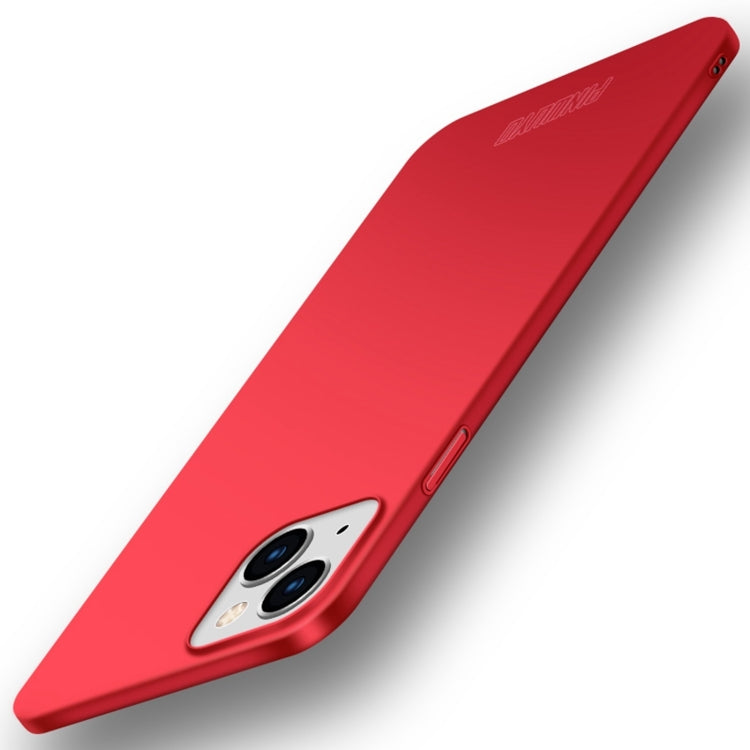 For iPhone 15 Plus PINWUYO Micro-Frosted PC Ultra-thin Hard Phone Case with Magsafe Magnetic Ring(Red) by PINWUYO