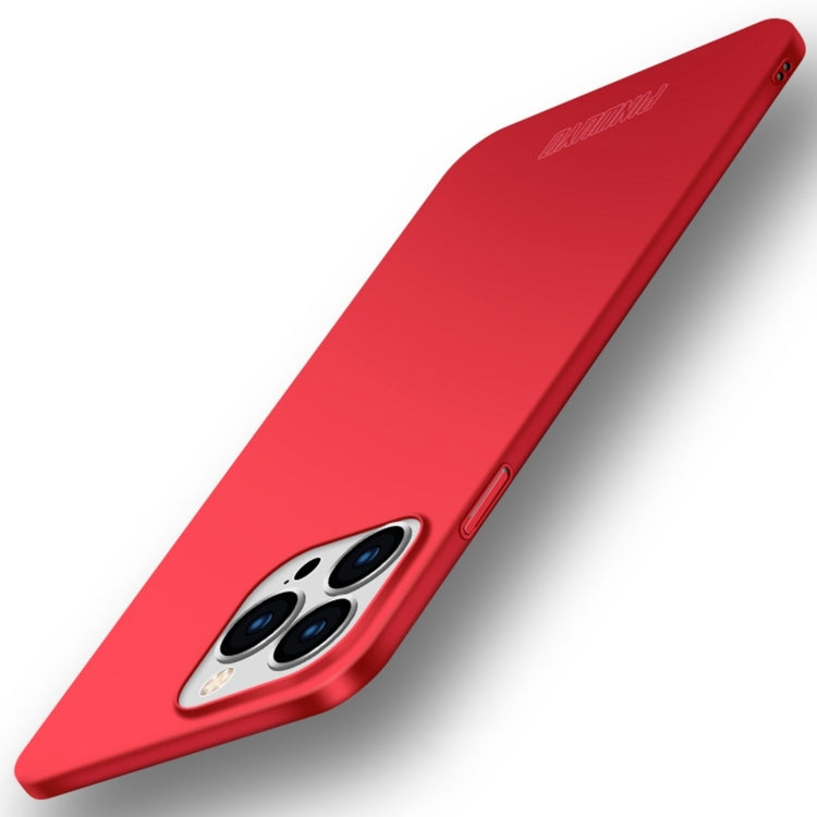 For iPhone 15 Pro Max PINWUYO Micro-Frosted PC Ultra-thin Hard Phone Case with Magsafe Magnetic Ring(Red) by PINWUYO