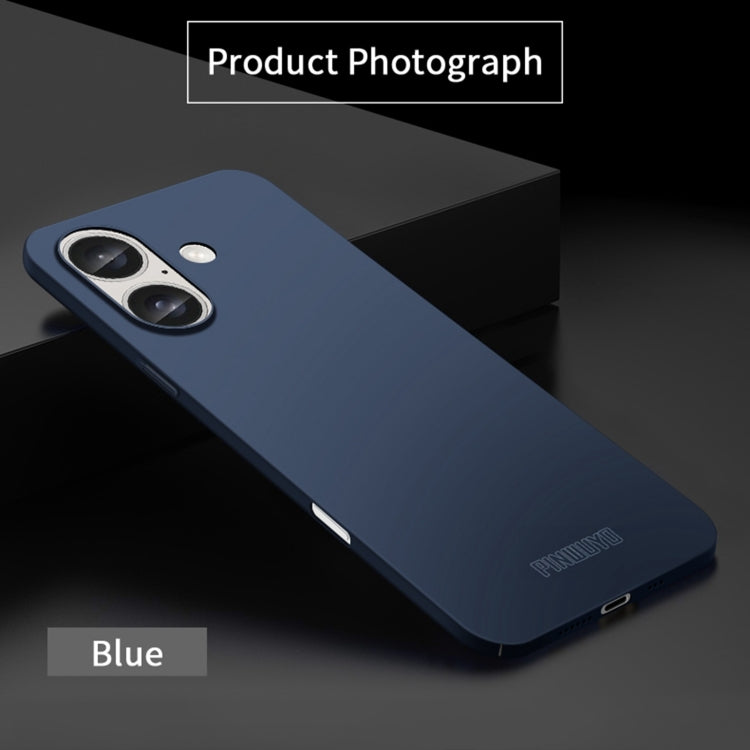 For iPhone 16 PINWUYO Micro-Frosted PC Ultra-thin Hard Phone Case with Magsafe Magnetic Ring(Blue) by PINWUYO