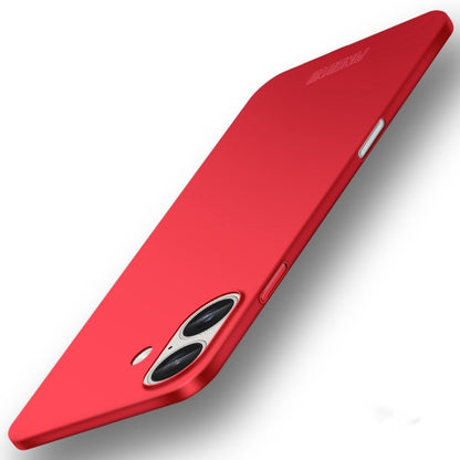 For iPhone 16 Plus PINWUYO Micro-Frosted PC Ultra-thin Hard Phone Case with Magsafe Magnetic Ring(Red) by PINWUYO