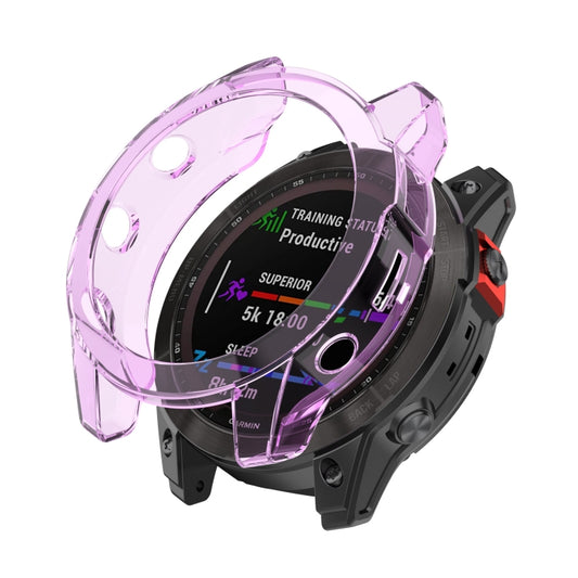 For Garmin Epix Pro 47mm Half-Package TPU Watch Protective Case(Transparent Purple) by bashfashion