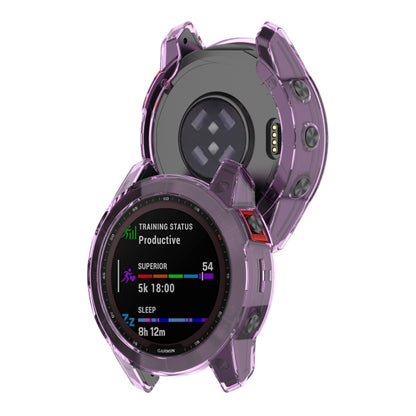 For Garmin Epix Pro 51mm Half-Package TPU Watch Protective Case(Transparent Purple) by bashfashion