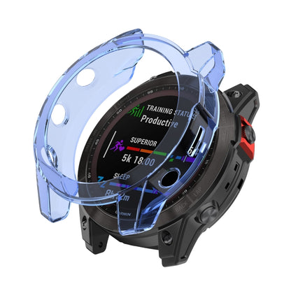 For Garmin Epix Pro 42mm Half-Package TPU Watch Protective Case(Transparent Blue) by bashfashion
