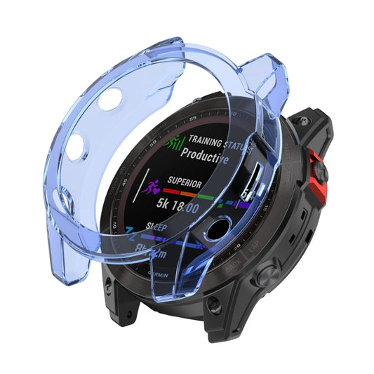 For Garmin Epix Pro 42mm Half-Package TPU Watch Protective Case(Transparent Blue) by bashfashion