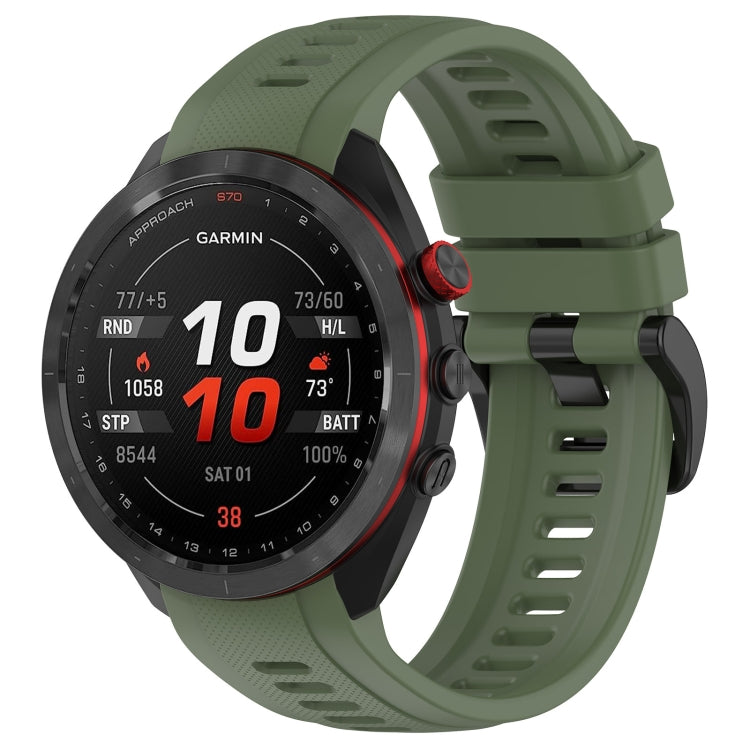 For Garmin Approach S70 47mm 22mm Sports Silicone Watch Band(Dark Green) by bashfashion
