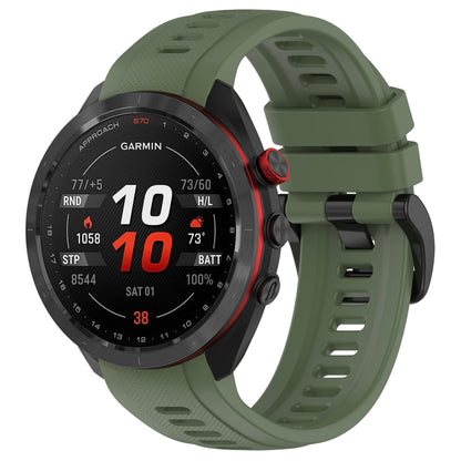 For Garmin Approach S70 47mm 22mm Sports Silicone Watch Band(Dark Green) by bashfashion