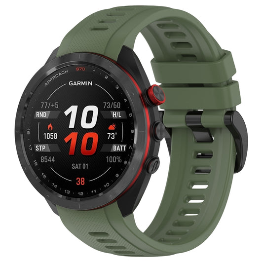 For Garmin Approach S70 47mm 22mm Sports Silicone Watch Band(Dark Green) by bashfashion