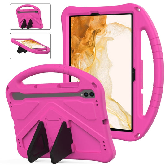 For Samsung Galaxy Tab S8 EVA Shockproof Tablet Case with Holder(Rose Red) by bashfashion