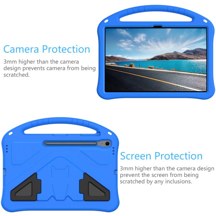 For Samsung Galaxy Tab S10 FE+ EVA Shockproof Tablet Case with Holder(Blue) by bashfashion
