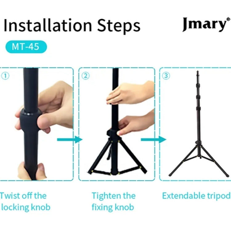 JMARY MT45 Cell Phone Clip Camera Mount Holder Telescopic Selfie Stick Outdoor Tripod Stand by bashfashion