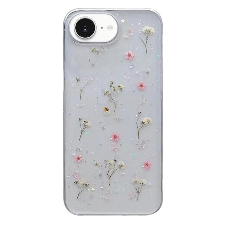 For iPhone 16e Gypsophila Flowers Pattern TPU Protective Phone Case(Pink) by bashfashion