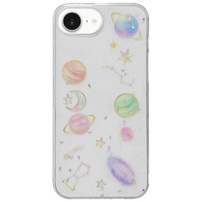 For iPhone 16e Cosmic Star Glitter Epoxy TPU Phone Case(Transparent) by bashfashion