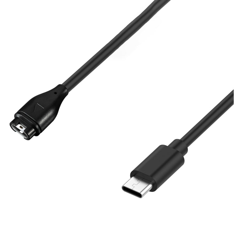 For Garmin Fenix 6X Pro Type-C Port Watch Charger With Data Transmission(Black) by bashfashion
