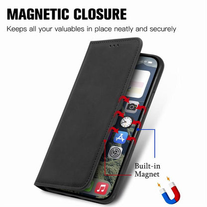 For iPhone 16e Retro Skin Feel Magnetic Flip Leather Phone Case(Black) by bashfashion