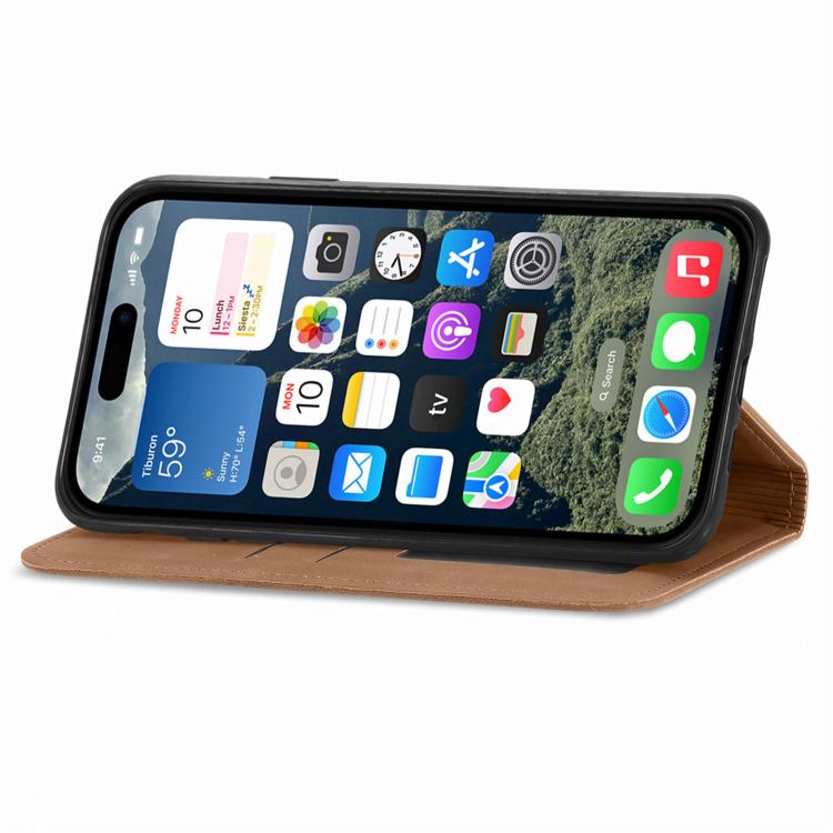 For iPhone 16e Retro Skin Feel Magnetic Flip Leather Phone Case(Brown) by bashfashion