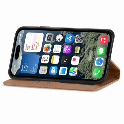 For iPhone 16e Retro Skin Feel Magnetic Flip Leather Phone Case(Brown) by bashfashion