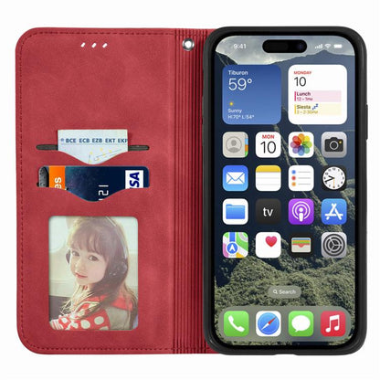 For iPhone 16e Retro Skin Feel Magnetic Flip Leather Phone Case(Red) by bashfashion