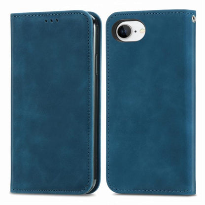 For iPhone 16e Retro Skin Feel Magnetic Flip Leather Phone Case(Blue) by bashfashion