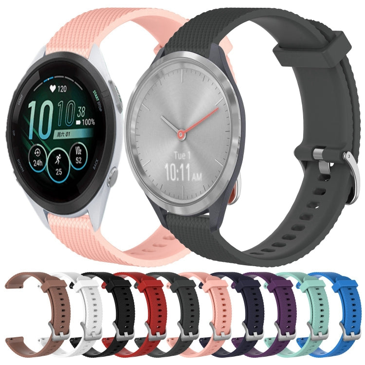 For Garmin Forerunner 265S 18mm Diamond Textured Silicone Watch Band(White) by bashfashion