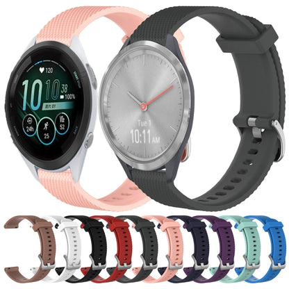 For Garmin Forerunner 265S 18mm Diamond Textured Silicone Watch Band(White) by bashfashion