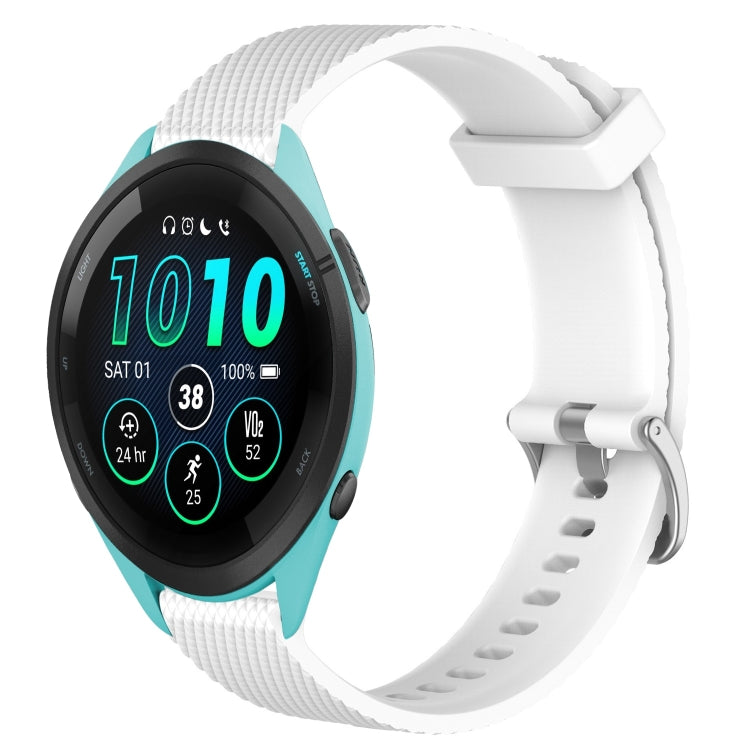 For Garmin Forerunner 265 22mm Diamond Textured Silicone Watch Band(White) by bashfashion