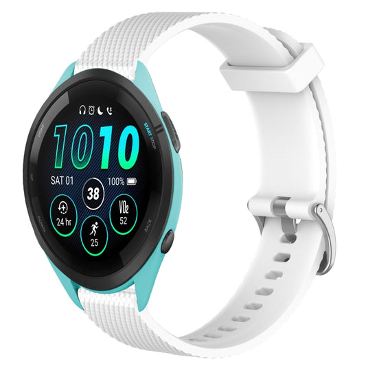 For Garmin Forerunner 265 22mm Diamond Textured Silicone Watch Band(White) by bashfashion