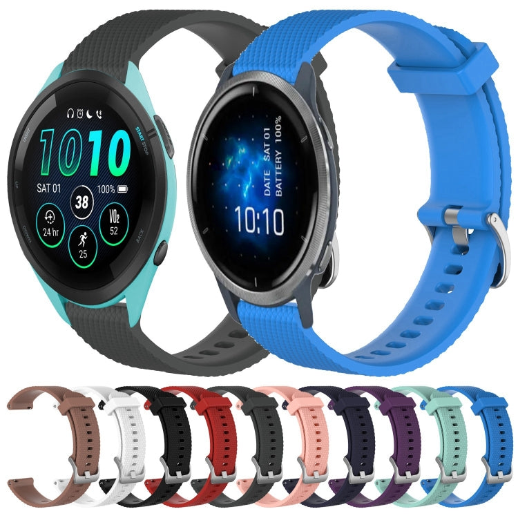 For Garmin Forerunner 265 22mm Diamond Textured Silicone Watch Band(White) by bashfashion