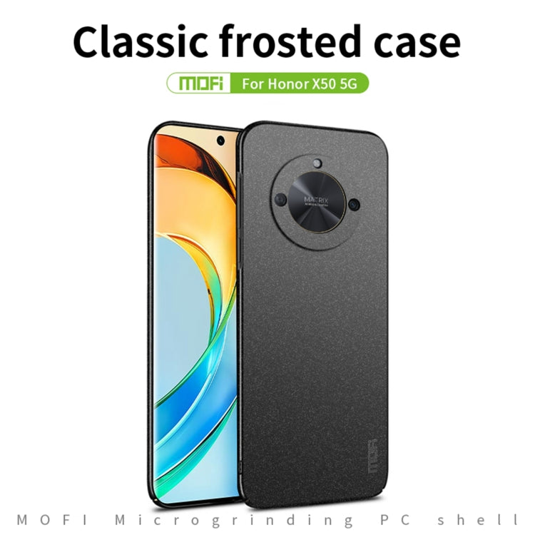 For Honor X50 5G MOFI Fandun Series Frosted PC Ultra-thin All-inclusive Phone Case(Black) by MOFI